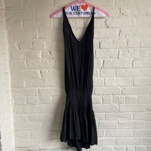 Ramy brook silk black halter dress